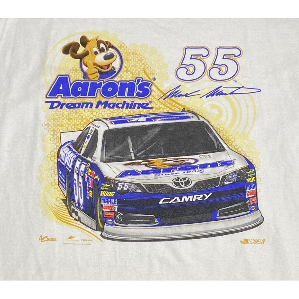 Chase Authentics Mark Martin 55 Mens TShirt XL White Aarons Dream Machine Camry - Picture 4 of 9